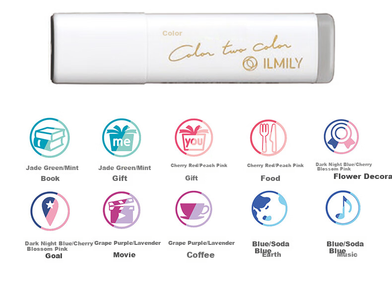 PILOT CTC Color-Changing Erasable Highlighter Ilmily Series Highlighting Pen Smudge-Proof Marker Fluorescent Pen Student Stationery Journal Pen Dark Brown/Forget-Me-Not 6