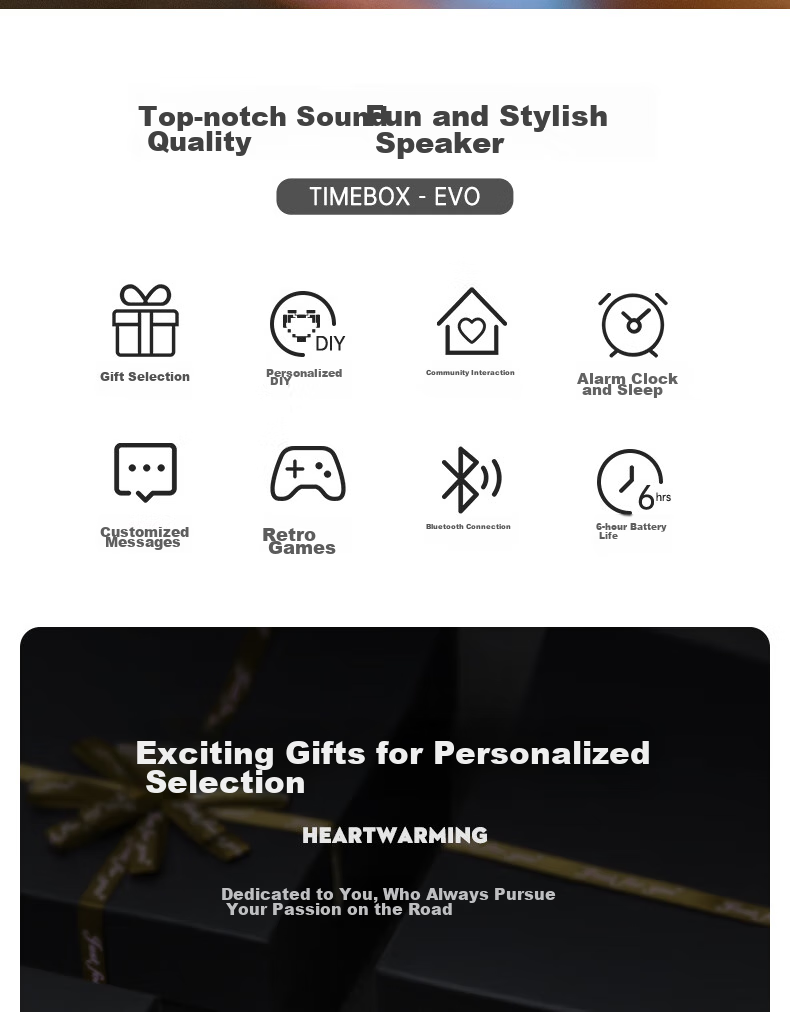 Divoom Dot Sound EVO Bluetooth Speaker, Pixel Desktop Decoration, Lyrics Mini Alarm Clock, Gaming Computer Small Speaker, Home Subwoofer, Tech-Style Desk Accessory, Creative Birthday Gift for Me 2