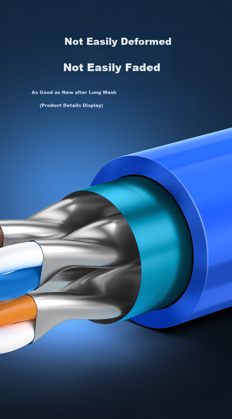 CHOOSEAL (CHOSEAL) CAT6A Double-Shielded Network Cable, 10 Gigabit Anti-Interference Low-Loss Pure Copper, Engineering And Home Installation Network Broadband Cable, Blue, 25 Meters, QS2669BT25 10