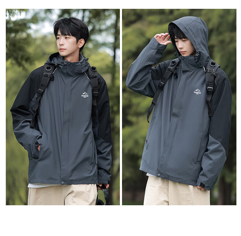 Warrior 3-in-1 Men's Outdoor Mountaineering Jacket Autumn Winter Windproof Warm Jacket 8