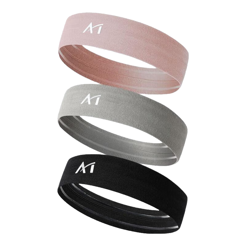 Mdikawe Sports Headband, Sweat-Absorbing Headband for Men And Women, Running Basketball Sweat-Guiding Band, Headscarf, Hair Tie, Forehead Band, Gray