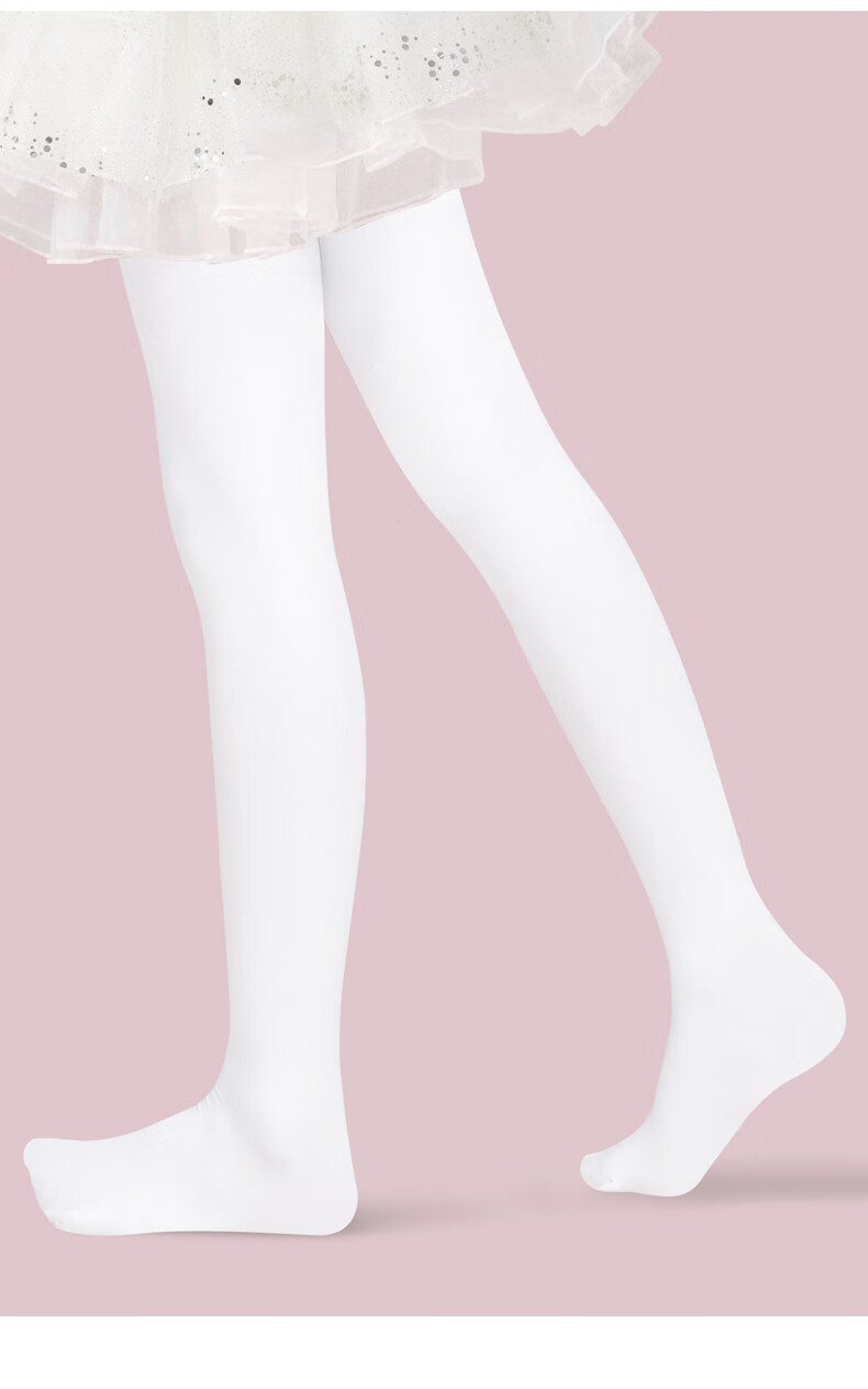 Barbie Children's Dance Tights, Girls' Pantyhose, Thin Spring And Autumn Style, White Stockings, Specialized for Practice And Dance, Base Layer Socks 7