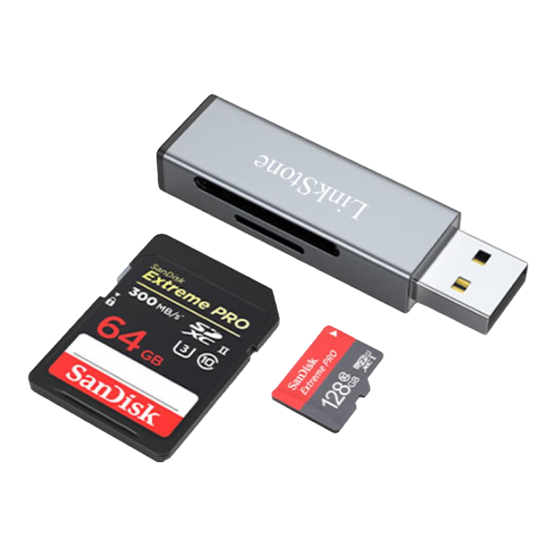 LinkStone USB High-Speed Card Reader All-In Multi-Functional SD/TF Dual-Card Reader Supports Smartphones, DSLR Cameras, Drones, Dash Cams, And Surveillance Memory Cards