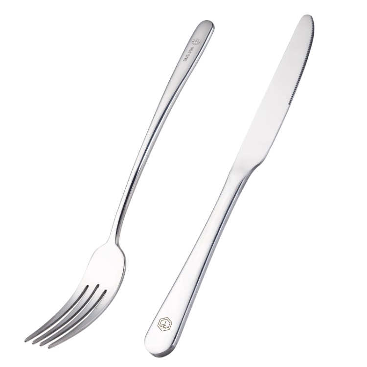 JD Original Knife And Fork, Fruit Fork Steak Western Cutlery Set Stainless Steel [Durable Anti-Oxidation] Two-Piece Set