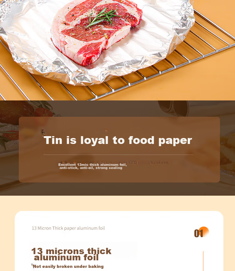 YOUAO Thickened Aluminum Foil, 30 Meters * 30cm, Air Fryer Paper, Oven Baking Paper, Barbecue Baking Kitchen, Water-Lock Freshness Antibacterial 6