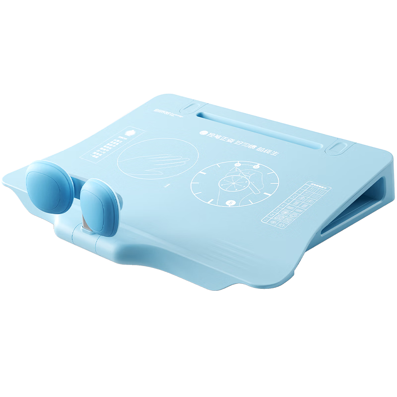 Jianqiaoshu 12° Posture Correction Device for Sitting And Writing, Children's Writing Posture Corrector, Elementary School Student Homework Posture Corrector, Anti-Bad Posture Desk-Mounted Model, Misty Blue