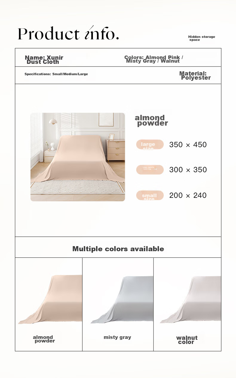 EACHY Home Dust Cover, Sofa Bed Dust Shield, Moving Protection Cloth, Protective Film, Bed Cover, Moisture-Proof Cover, Almond Powder 5