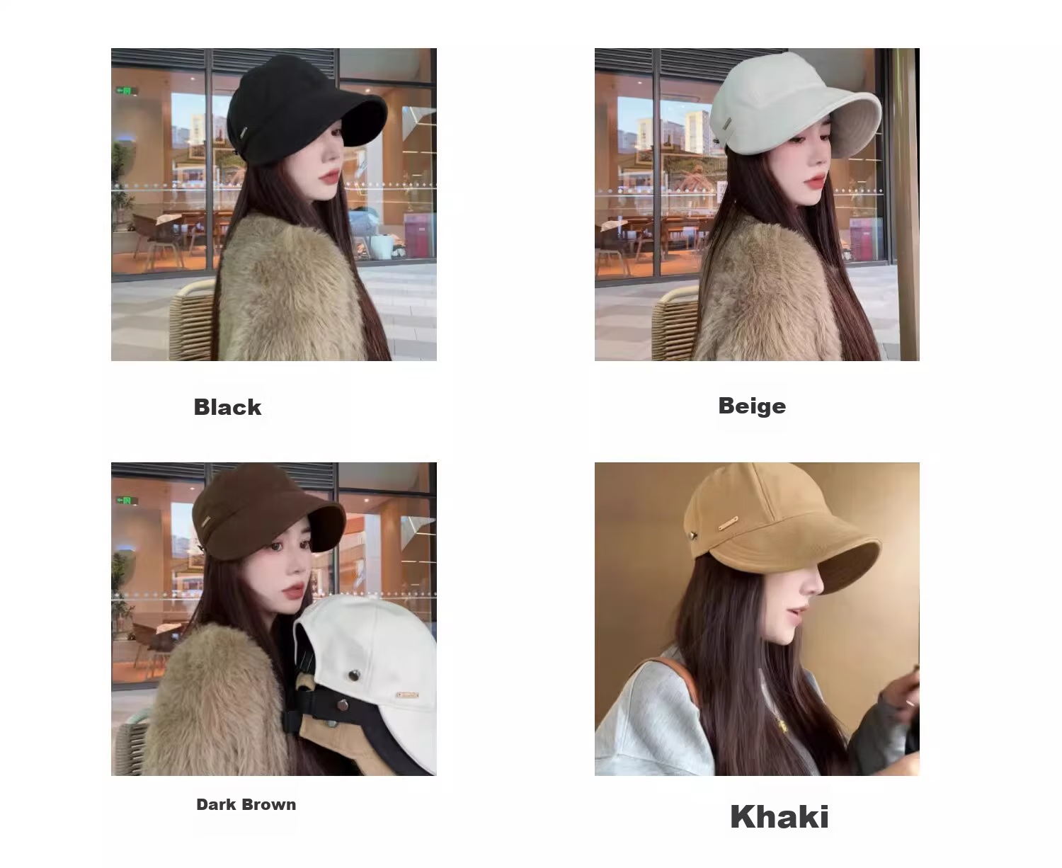 MMOPTOP Korean-Style Wide Brim Face-Covering Baseball Cap for Women, Versatile Spring And Autumn Fisherman Hat, Celebrity-Inspired Casual Woolen Hat 2