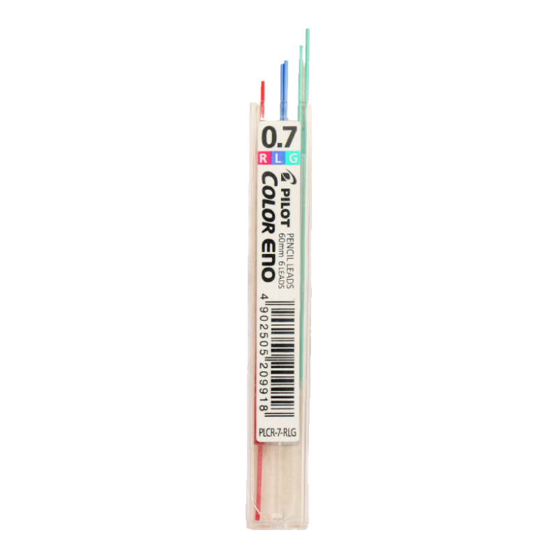 PILOT Colored 0.7 Mechanical Pencil Lead Refills for Elementary School Students, Handwriting Practice Children's Pencils, Stationery PLCR-7 0.7mm Red/blue/green 3 Colors 6 Pieces Per Pack