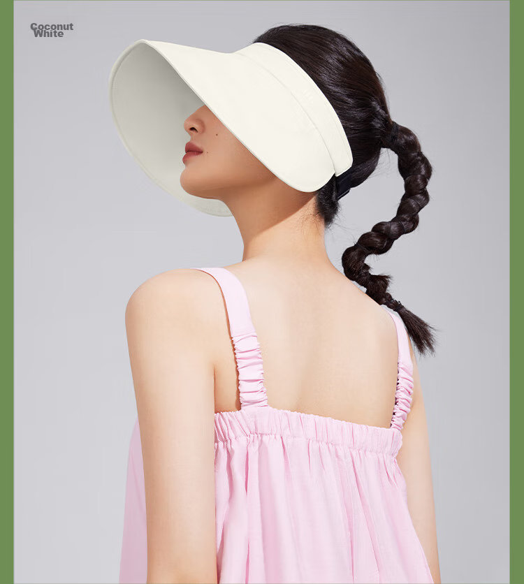 Beneunder Sun Hat for Women, UV Protection Cap, Black Gel Visor Hat, Portable Summer Roll-Up Storage Hat, Gray 25