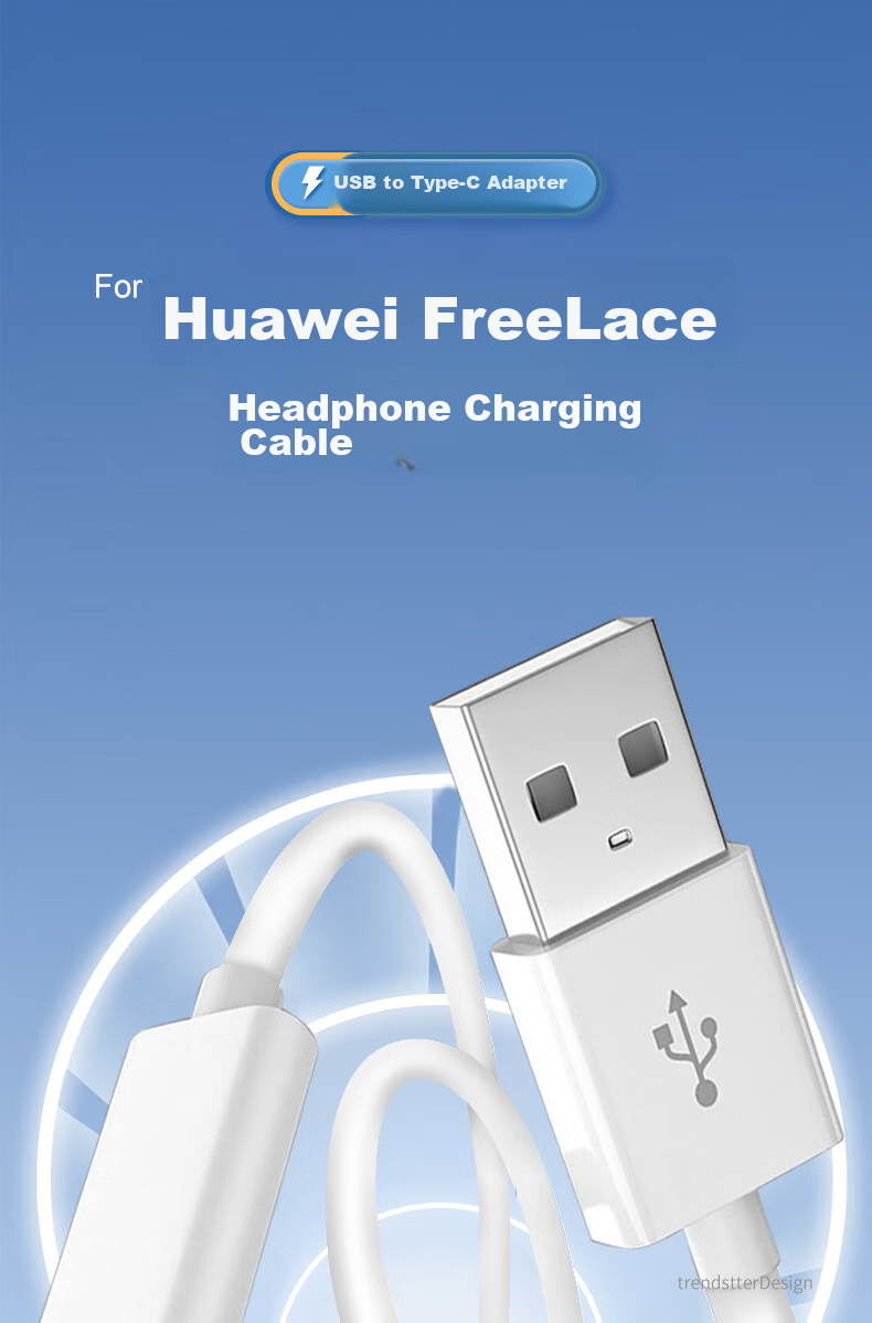 Chaofan Compatible with Huawei Bluetooth Earphone Charging Cable, Freelace Pro2, Honor Xsport Pro AM66, Xiao Koushao AM07C Charger, USB to Type-C Female Cable 1