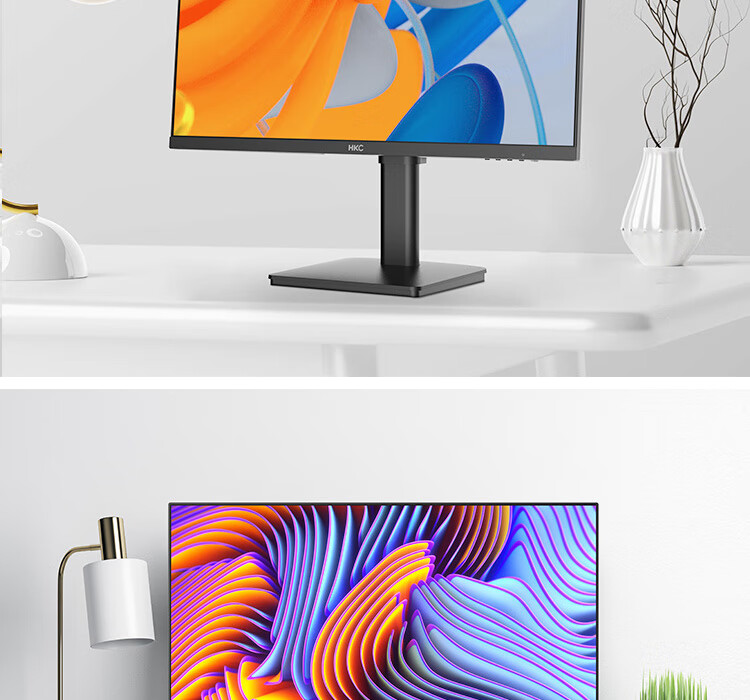 HKC 27-Inch 4K Ultra HD IPS Screen HDR400 Hardware Low Blue Light 95% P3 Wide Color Gamut 1.07 Billion Colors E-Book Design Office Rotatable Height-Adjustable Monitor T2752U 24