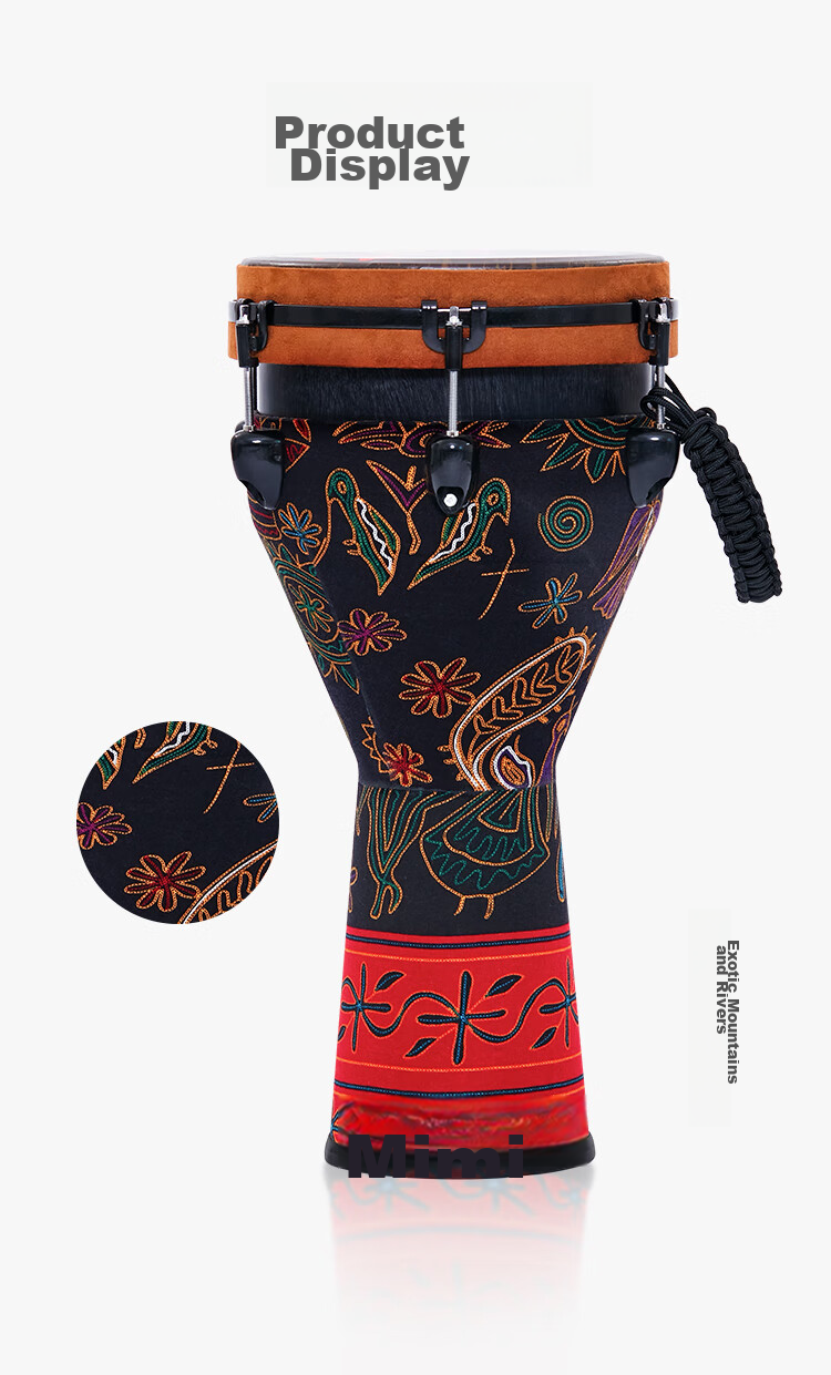 MOSEN 10-Inch Professional African Drum, Carbon Fiber Material Lijiang Hand Drum, Adjustable Tuning Fashion Style Starry Sky Patter 21