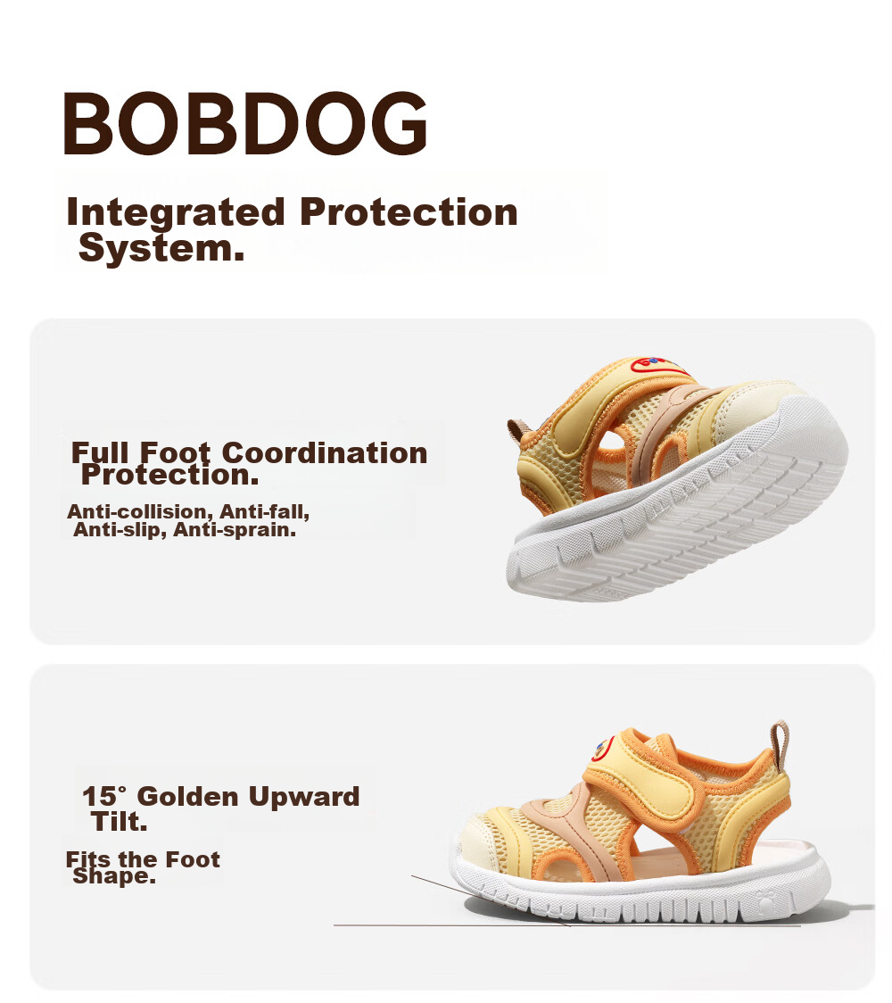 BOBDOG Children's Shoes, Baby Sandals, Toddler Walking Shoes, Summer Style, Soft Sole, Breathable Caterpillar Design, Functional Shoes for Boys And Girls, Peach Pink, Size 22 13