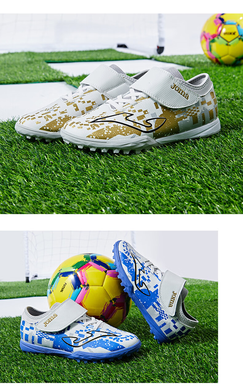 JOMA Soccer Shoes for Children, TF Turf Cleats, Boys' Youth Elementary School Students, Retro Classic Football Training Shoes, Mint Green, Size 33 9