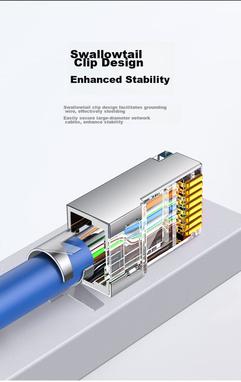 UGREEN CAT6 Shielded RJ45 Connectors, Gigabit Ethernet Network Plugs, 50U Gold-Plated Professional Grade RJ45 Computer Network Cable Connectors, Two-Piece Design, 100 Pieces, 20893 5