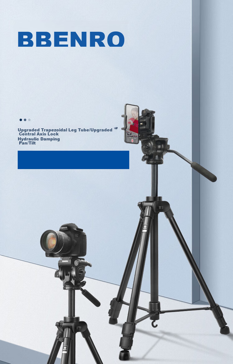 Benro T981 Portable Mirrorless DSLR Camera Grip, Vertical Shooting 3D Gimbal, Video Interview Live Streaming Photography Camera Equipment, Temperature Measurement Device, Phone Clamp, Hydraulic Tripod 2