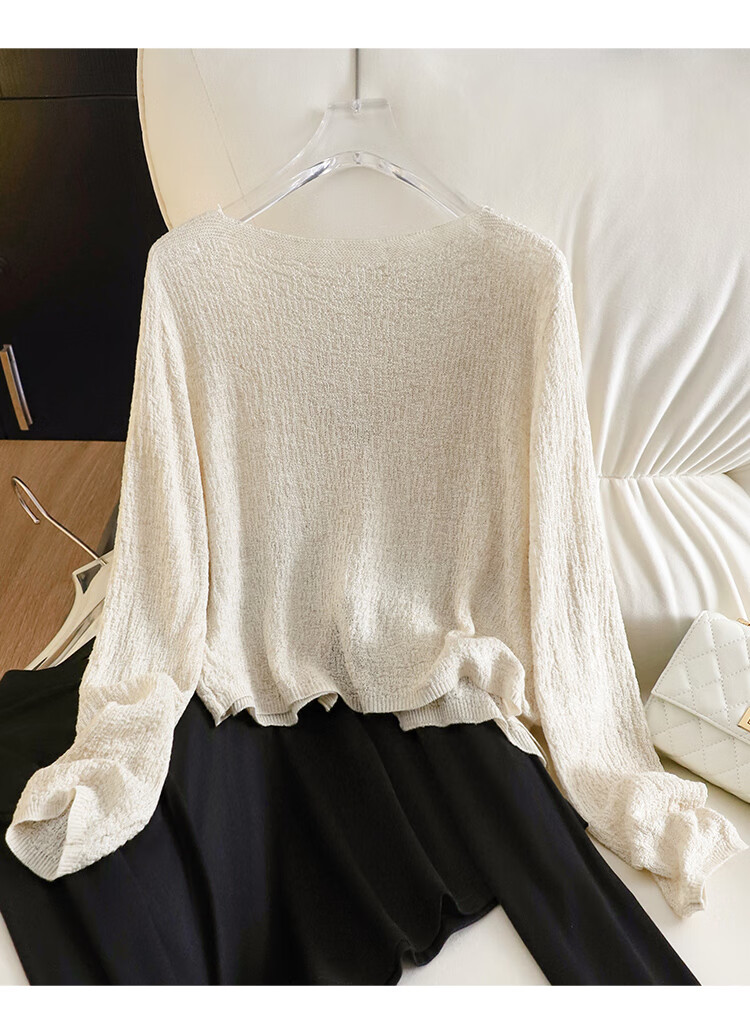 Tachi Tencel Linen Cardigan for Women, Spring 2026 Collection, Long-Sleeved Lightweight Breathable Knitted Air Conditioning Shirt Top 8