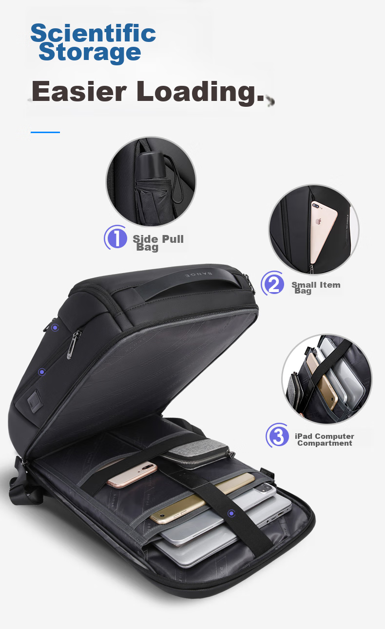 Bange Backpack for Men, Business Laptop Bag with Large Capacity, College Student Backpack for Travel, 16-Inch Laptop Bag 7