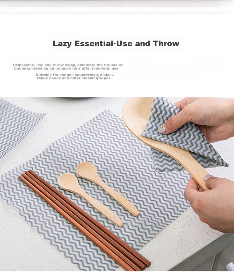 Tinghao Kitchen Paper Towels, 4 Packs, 320 Sheets, Disposable Cleaning Cloths, Kitchen Paper Towels, Oil-Absorbing, Stain-Removing, Lazy Person's Wipes, Pull-Out Packaging 2