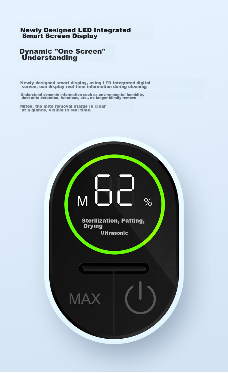 Deerma [Sunlight 65 Degrees] M1 Dual-Cup Smart Dust Mite Remover, Household Handheld Bedside UV 99.9% Sterilization And Mite Removal, Beating And Drying to Remove Mites 11