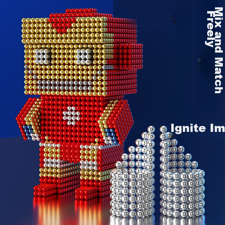 Ledi 216 Silver Buckle Magnetic Balls, Creative Stress Relief Toy for Children, Magnetic Beads, Birthday Gift for Boys And Girls