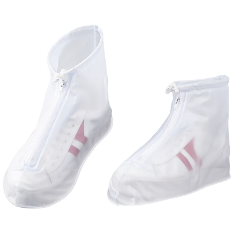 Xiaomo Rain Shoe Covers, Waterproof And Rainproof, Thickened And Durable, Non-Slip, Portable Rain Boot Covers for Adults, White Mid-Calf Size XL