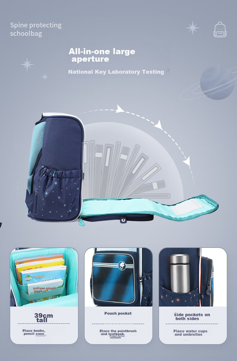 Herder Lightweight Spine-Protecting Backpack for Primary School Students, British Style, for Grades One to Six, Lightweight, Anti-Gravity Elastic Weight-Reducing Backpack 14