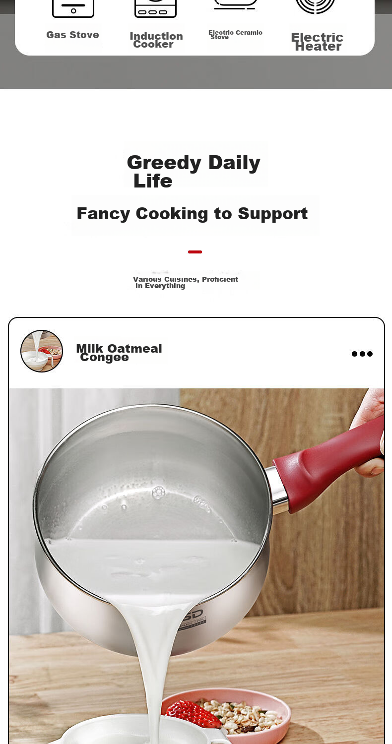 ASD Milk Pot, 316L Stainless Steel, 20CM Baby Food Pot, Small Pot, Compatible with Induction And Gas Stoves, NS20B13WG 12