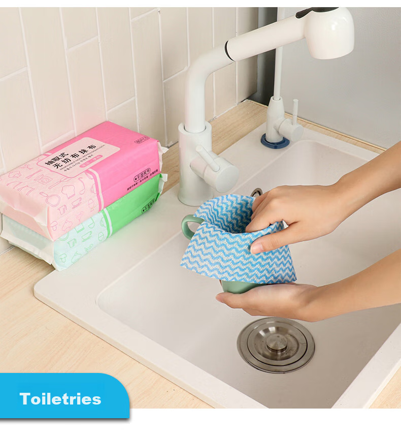 Tinghao Kitchen Paper Towels, 4 Packs, 320 Sheets, Disposable Cleaning Cloths, Kitchen Paper Towels, Oil-Absorbing, Stain-Removing, Lazy Person's Wipes, Pull-Out Packaging 6