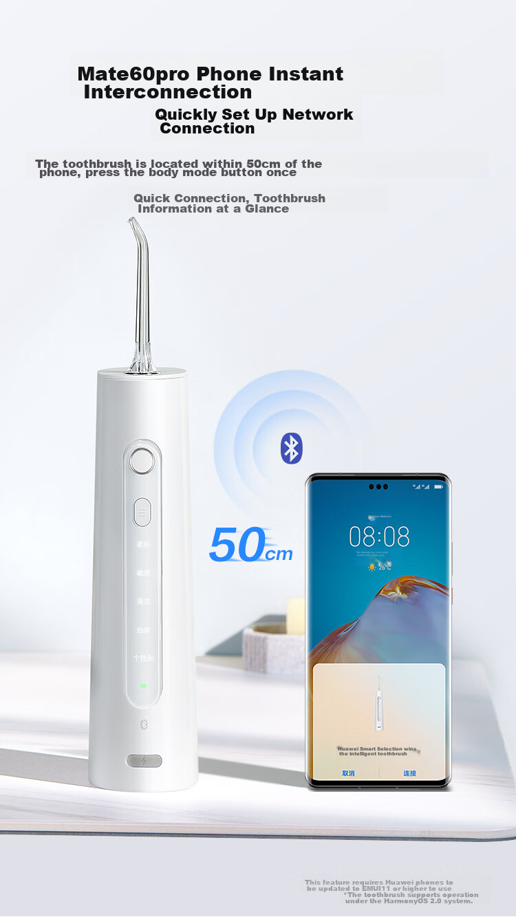 Hongmengzhixuan Liboide Smart Oral Irrigator for Adults, Water Flosser for Teeth Orthodontics, 200ML Water Tank, Birthday Gift for Boyfriend Or Girlfriend, Wedding Present 6