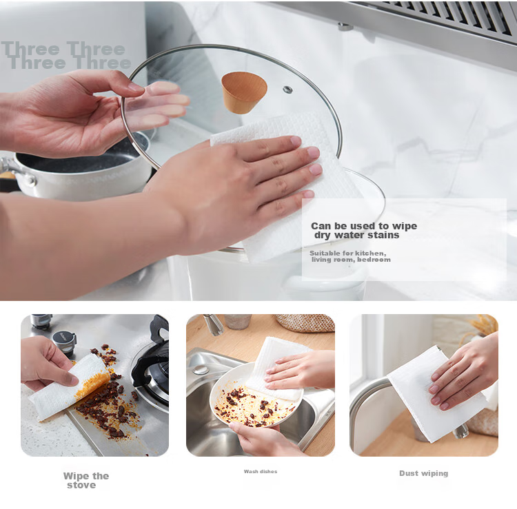 Miaoran Extra Large Roll 30 Sheets 25*25*40 Sheets 10A Antibacterial Dishcloth Kitchen Cleaning Cloth Scrubbing Cloth 11