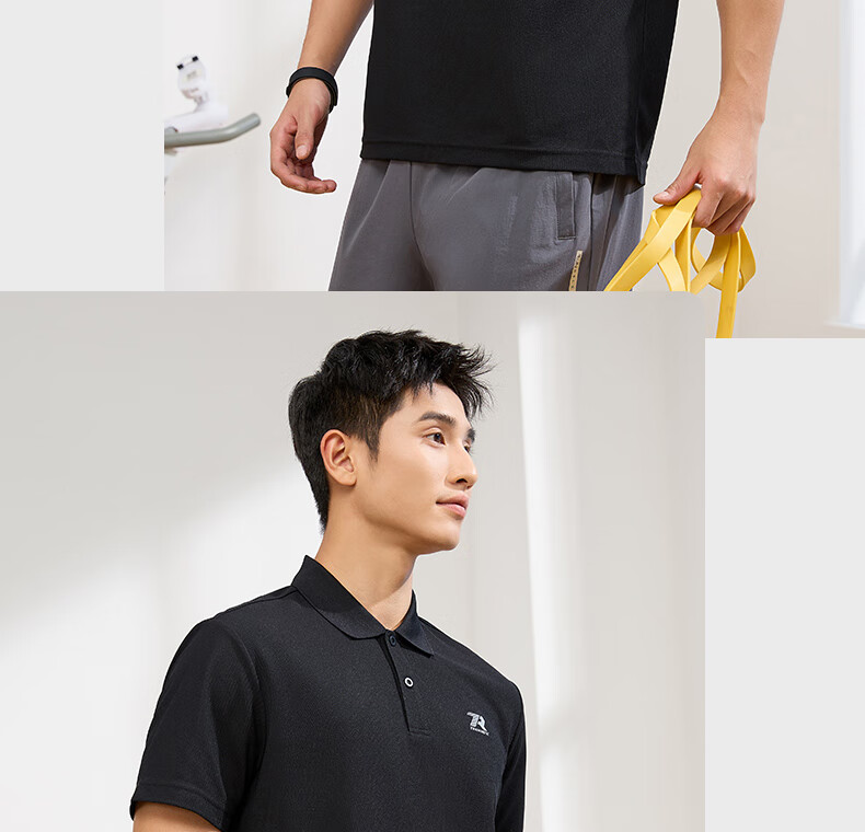 361° Men's Short Sleeve T-Shirt Spring Summer Sports Quick-Dry Running Fitness Polo Shirt 652624109H-5 17