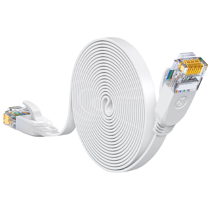 BIAZE CAT6 Flat Ethernet Cable, White 3 Meters, Gigabit Oxygen-Free Copper Network Cable, Computer Broadband Home Surveillance Network Connection Patch Cord