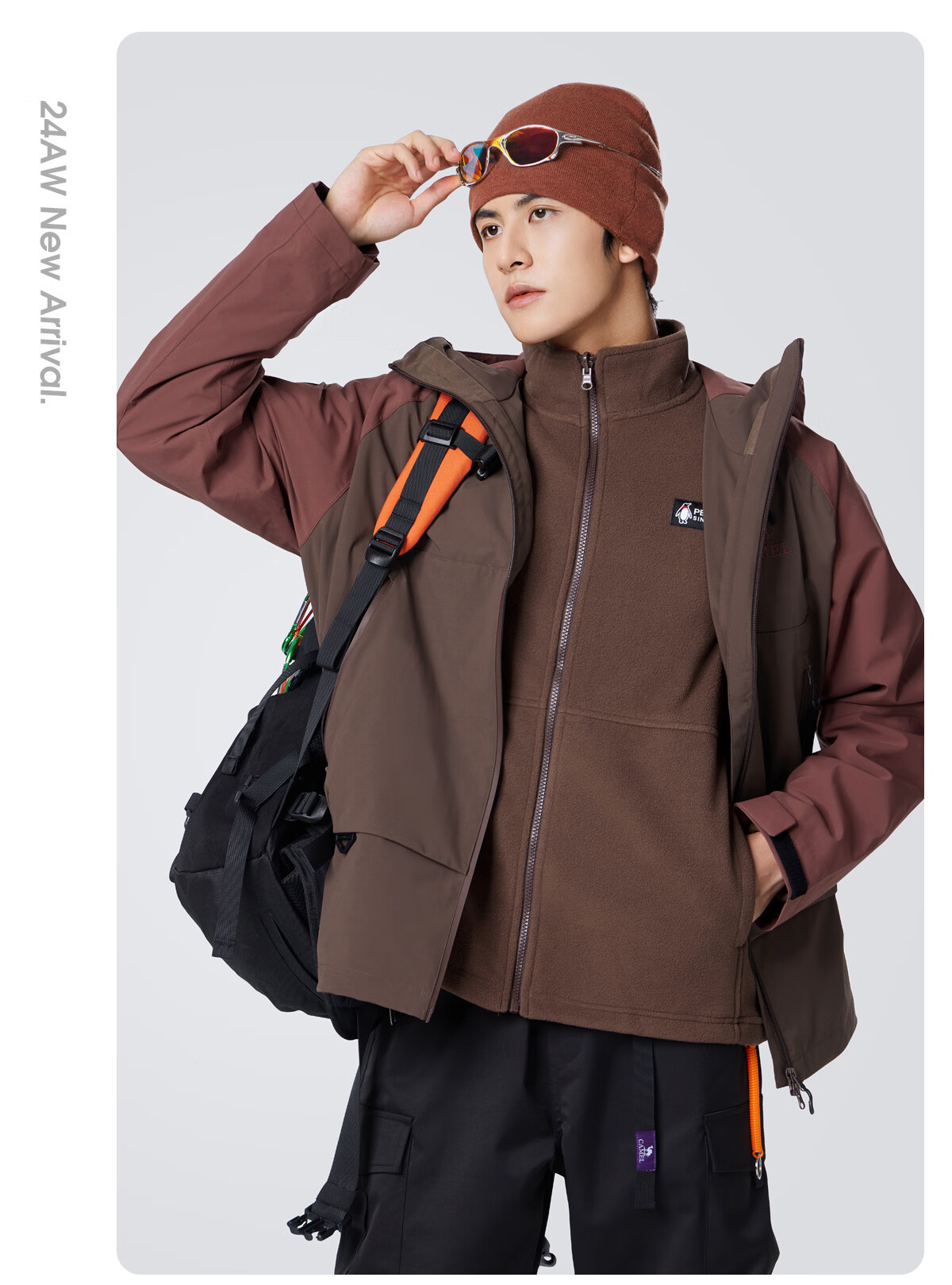 CAMEL Men's Outdoor Jacket, Three-In Windproof And Waterproof Coat, Hiking Wear, Outerwear for Men M34CA49650 29