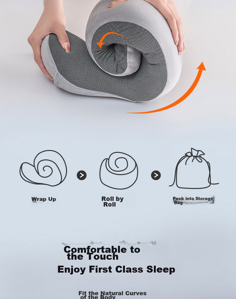 JD Original Pure Thai Imported 94% Natural Latex U-Shaped Pillow, Pure Cotton Multifunctional Travel Neck Pillow, Dark Gray 6