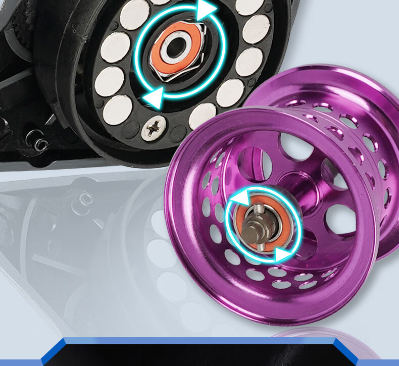 Erciyuan Lure Water Drop Reel, Lightweight Micro-Fishing Line Reel, Long-Distance Casting Magnetic Brake Anti-Explosion Fishing Reel, Purple Dragon, Right-Handed 16