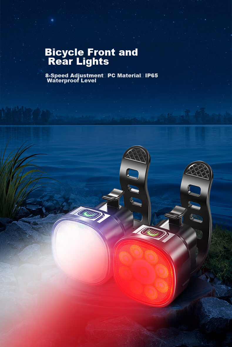 Bicycle Light, Cycling Equipment, Front And Rear Lights, Mountain Bike Night Riding Safety Warning Light, Waterproof USB Rechargeable High-Brightness Flashlight, Road Bike Tail Light 1