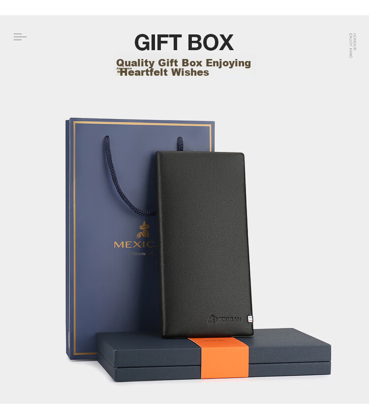 MEXICAN Genuine Top-Grain Leather Wallet for Men, Long Style Billfold, High-End Gift Box, Birthday Present for Boys And Fathers 8