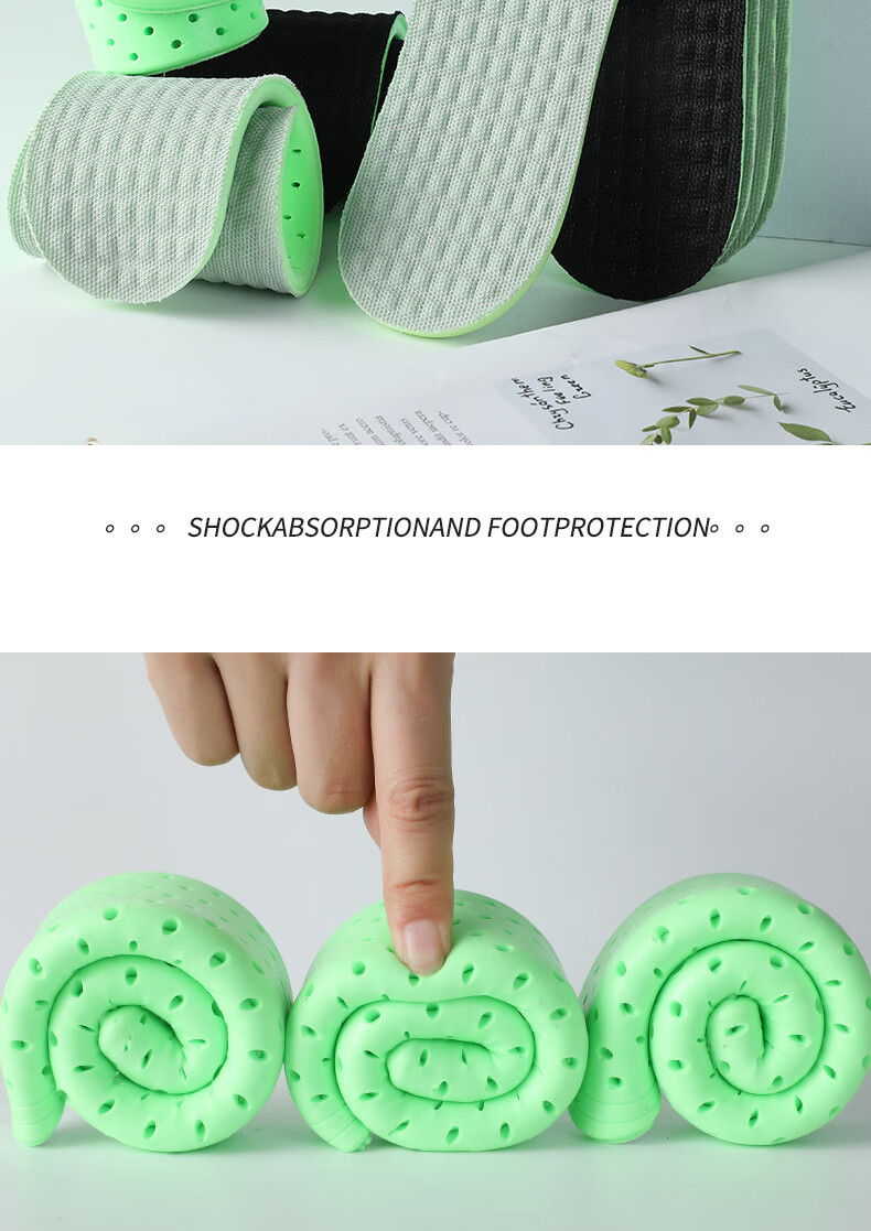 FOOTOPPO Odor-Resistant Insoles for Men, Soft And Elastic for Long-Standing, Summer Sports Shock-Absorbing, Sweat-Wicking Breathable Military Training Leather Shoes Insoles for Summer 17