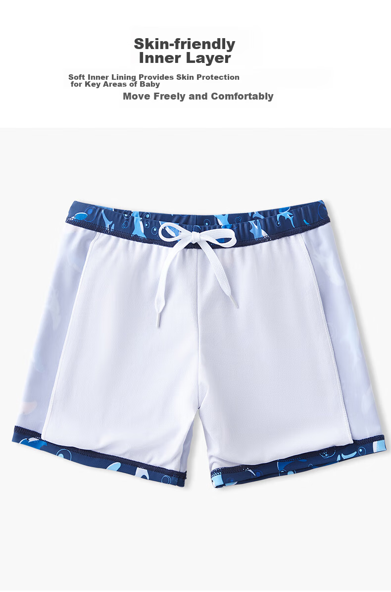 PEAK Children's Swimwear, Boys' Professional Short-Sleeve Two-Piece Training Swimsuit And Swim Trunks, Chlorine-Resistant Hot Spring Mirror Hat Bag Set, Size 110 7