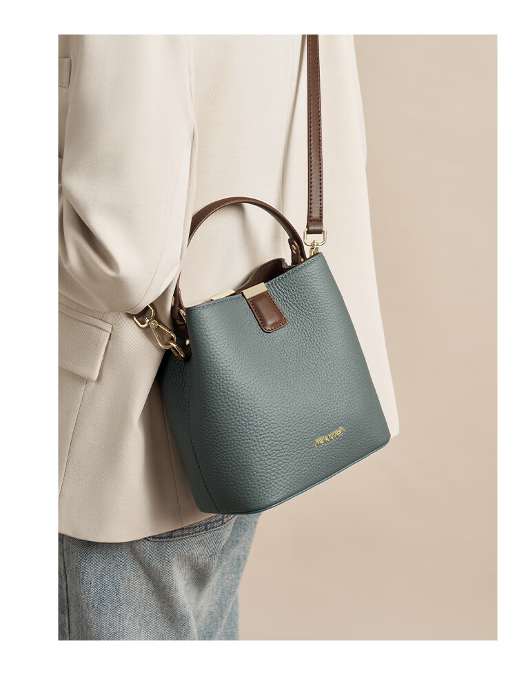 Aokang Women's Handbag, Trendy Cowhide Bucket Bag, Light Luxury Crossbody Shoulder Bag, Birthday Mother's Day Gift for Girlfriend Or Wife 18