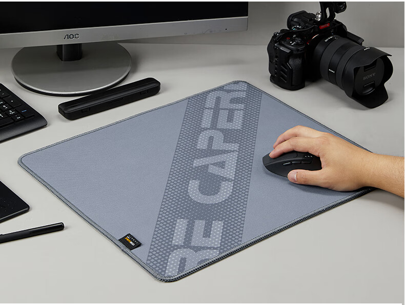 CAPERE Waterproof Nylon Mouse Pad, Cordura Coarse Surface Neutral Pad, Computer Accessory Gaming Mat, [Zhuifeng] Black 350x250x3mm Nylon Pad 14