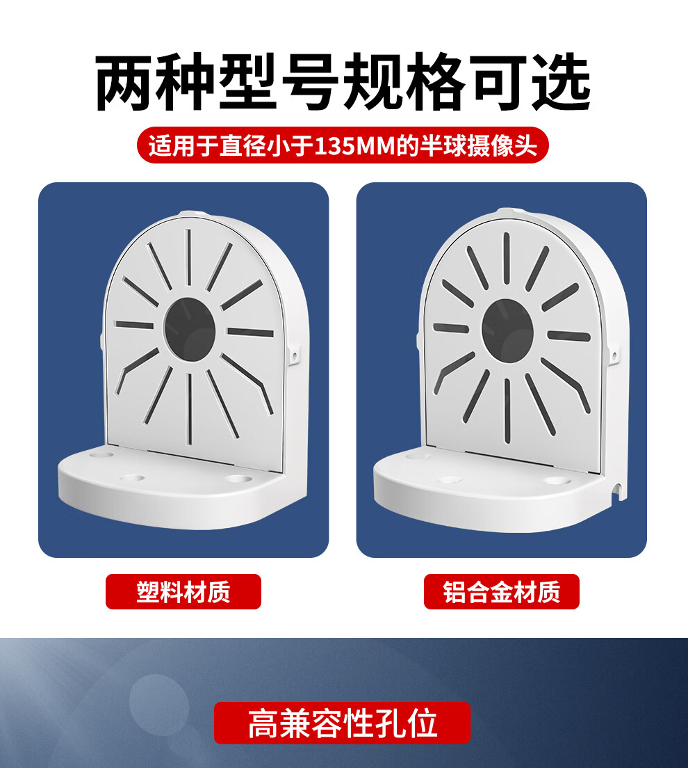 COMPCCTV Surveillance Hemisphere Camera Wall Mount Bracket, Hemisphere Camera Bracket for Indoor And Outdoor Use 1