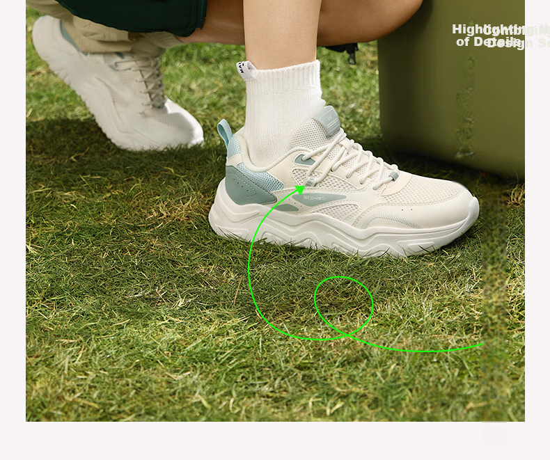 361° Women's Sports Shoes, Spring And Summer Mesh Thick-Soled Heightening Casual Commuter Dad Running Shoes for Women, 682426763F-5 8