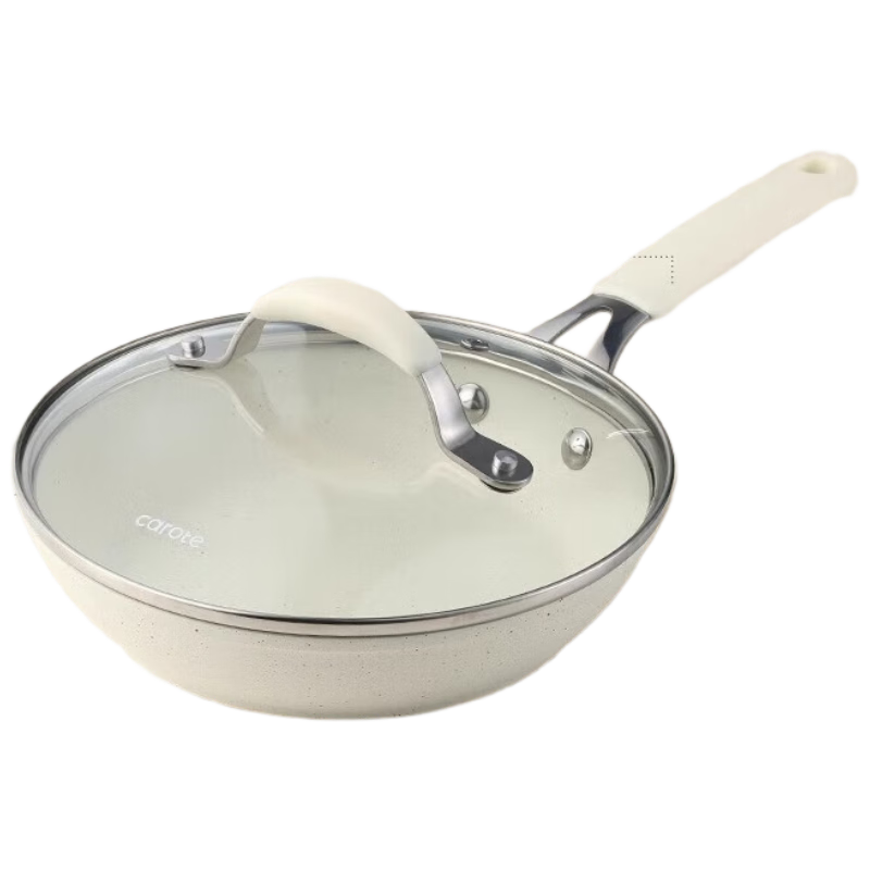 CaROTE Non-Stick Frying Pan, Flat Bottom Pan for Home Use, Small Frying Pan, Baby Food Pot, Mini Pancake Griddle, Breakfast Egg Pan, 20cm