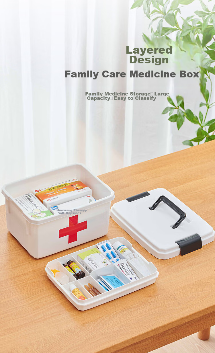 Youjialiangpin Plastic Household Medicine Box, Family Medicine Storage Container, Large Size 1