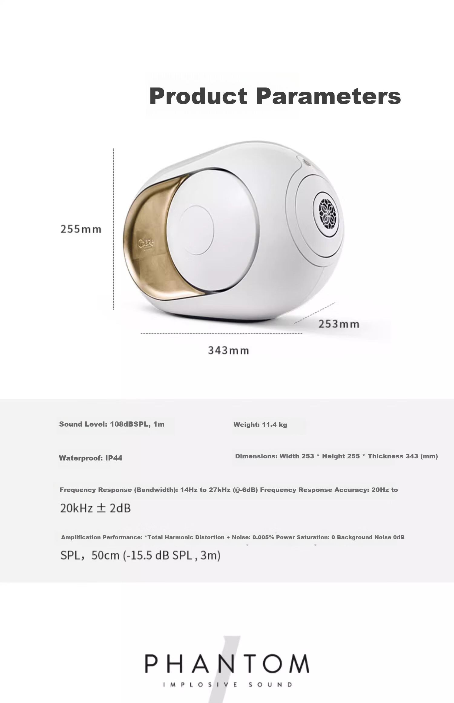 Diwalei DEVIALET Phantom I, 103dB Bluetooth Speaker, Living Room TV Soundbar, Home Theater High-Fidelity Subwoofer Audiophile-Grade, Misty Black, New Year Gift 6