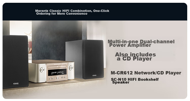 MARANTZ M-CR612 Speaker, HiFi Audiophile CD Player Two-In HEOS Lossless Music Streaming Wi-Fi/Bluetooth/Qplay/AirPlay2, Gold 2