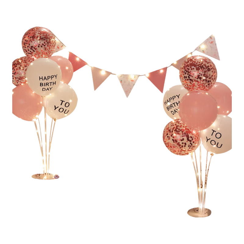 Duomeiyi Birthday Scene Decoration, Girl's Birthday Balloon Decorations, First Birthday Celebration, Indoor Setup, Adult Pink Sequins, 1 Pair